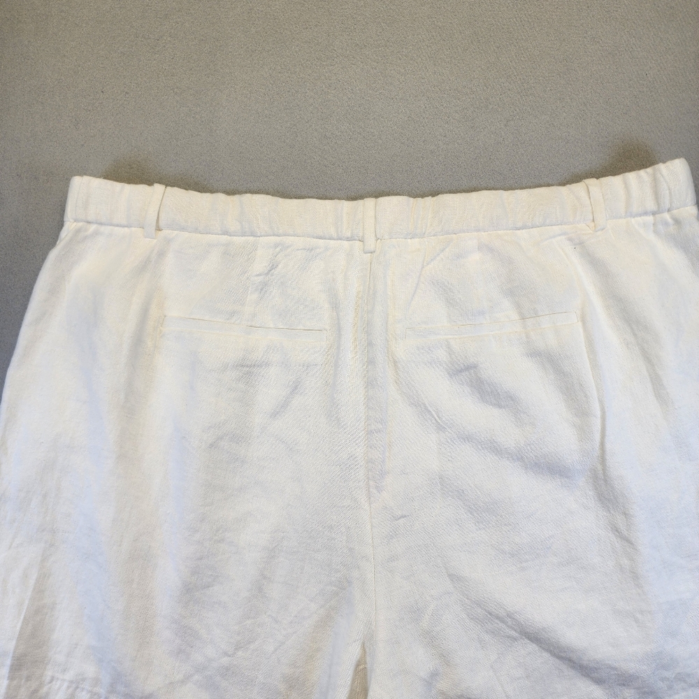 NWT Abercrombie & Fitch White Curve Love Linen-Blend Tailored Shorts - 24W - Picture 8 of 13